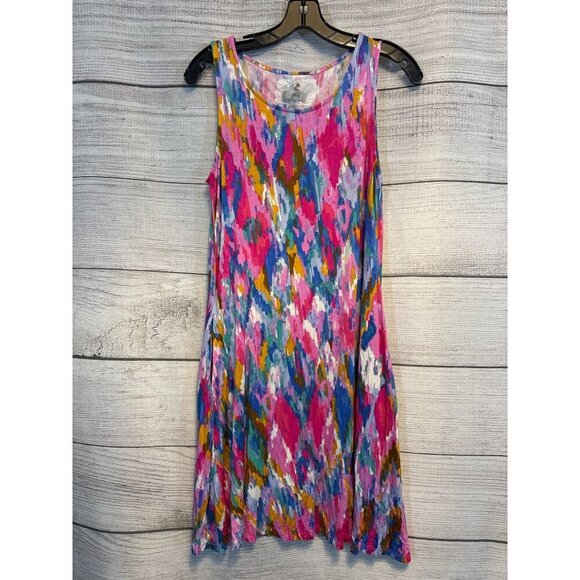 Cupio Colorful Sleeveless Abstract Dress Size L - Picture 1 of 3